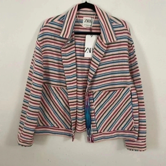 Zara textured weave multicolor jacket 6895/069 - Picture 7 of 8